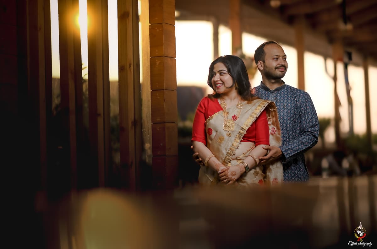 Happy couple candid shot during reception