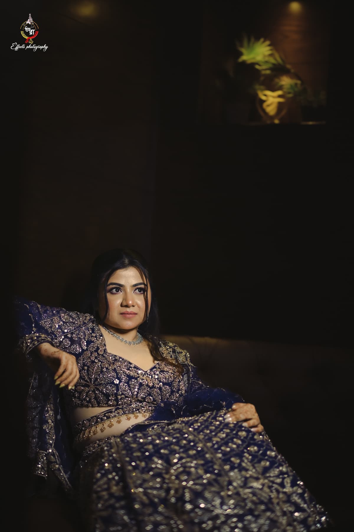 Romantic sunset pre-wedding portrait