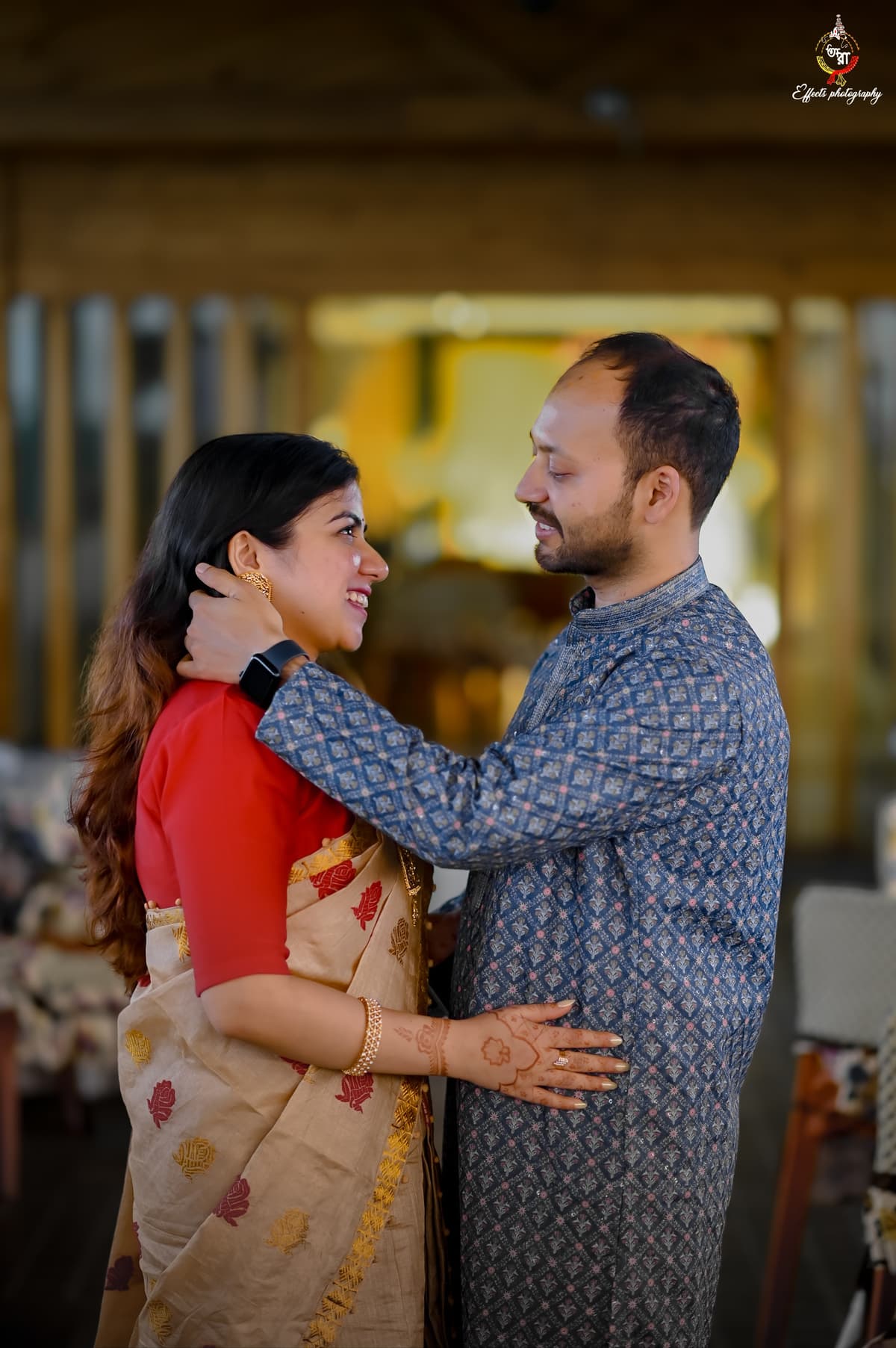 Traditional gold set jewelry close-up